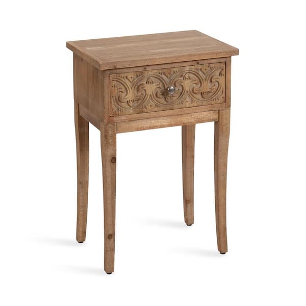 Kate and Laurel Cassetta 18 in. W Rustic Brown Rectangle Rustic Wood End Table