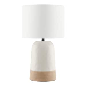 20 in. Grey Table Lamp with Mixed White with Ceramic Base