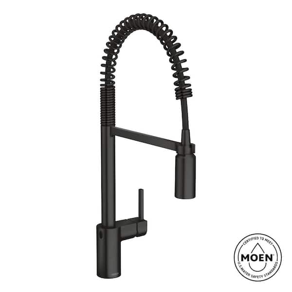 Align Single Handle Pre-Rinse Spring Pull Down Sprayer Kitchen Faucet with MotionSense Wave in Matte Black
