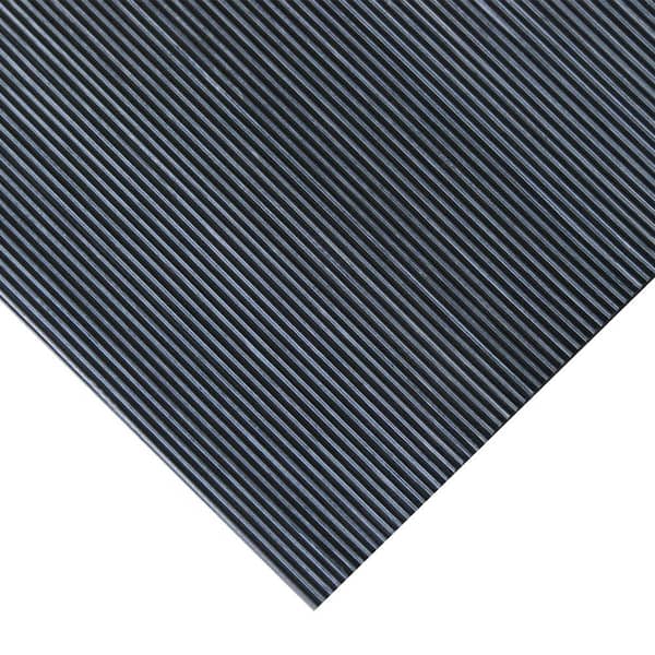 Corrugated Fine Rib 1/8 in. x 4 ft. x 6 ft. Rubber Runner