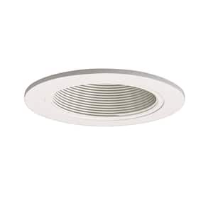993 Series 4 in. White Recessed Ceiling Light Fixture Trim with Baffle