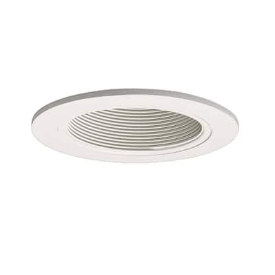 993 Series 4 in. White Recessed Ceiling Light Fixture Trim with Baffle