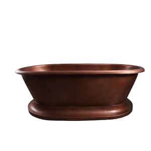 Somerset 78 in. Copper Double Roll Top Flatbottom Non-Whirlpool Bathtub