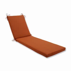 Solid 23 x 30 Outdoor Chaise Lounge Cushion in Orange Solid