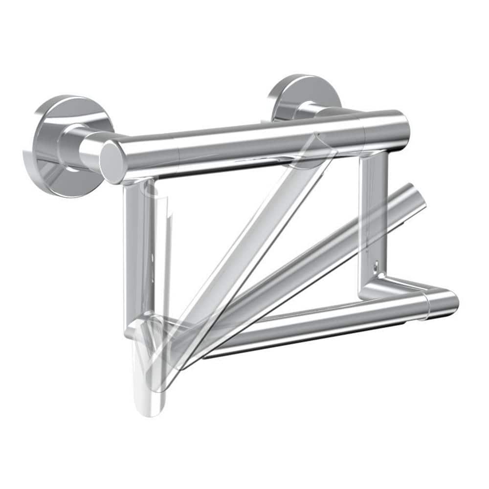 Chrome Wall Mounted Toilet Paper Holder with Assist Bar