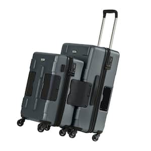 V3 Gray Connectable 2-Piece Hard Shell Luggage Set with Spinners