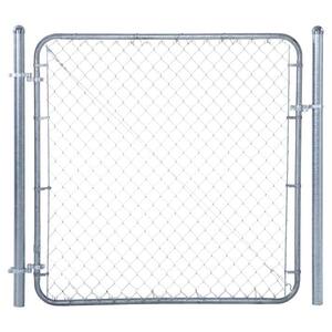 6 ft. W x 5 ft. H Galvanized Metal Adjustable Single Walk-Through Chain Link Fence Gate