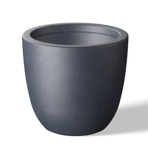 Lightweight 10 in. x 9.5 in. Granite Gray Extra Large Tall Round Concrete Plant Pot/Planter for Indoor and Outdoor