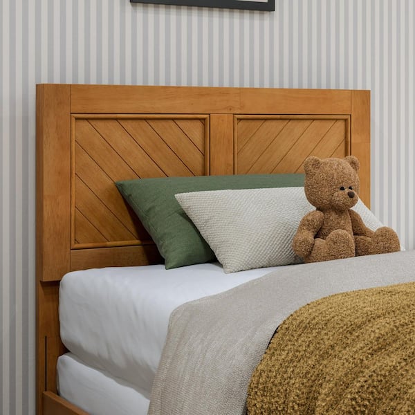 Canyon Light Toffee Natural Bronze Solid Wood Twin Rustic Headboard