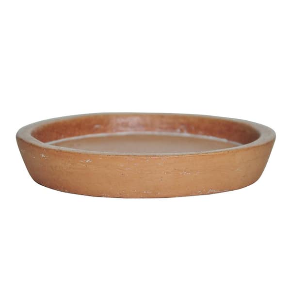 MPG 5 in. D White Washed Terra Cotta  Composite Saucer