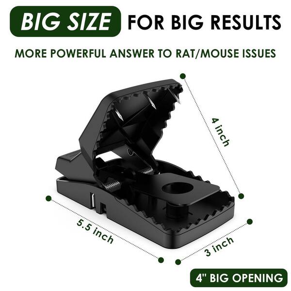 OGETFUUR 6-Pack Rat Snap Trap with Steel Fangs, Stronger Large