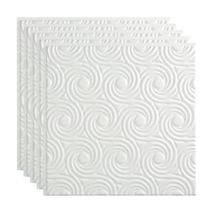 Cyclone 2 ft. x 2 ft. Glue Up Vinyl Ceiling Tile in Matte White (20 sq. ft.)
