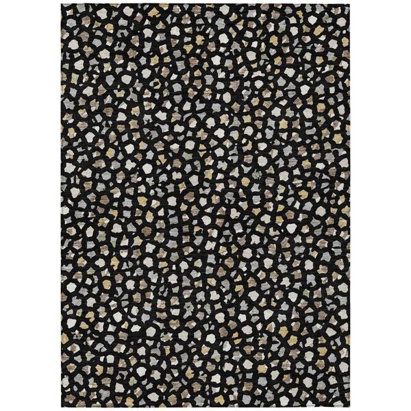 Chantille Machine Washable Indoor/Outdoor Abstract ACN3089 Black 10 ft. x 14 ft. Area Rug