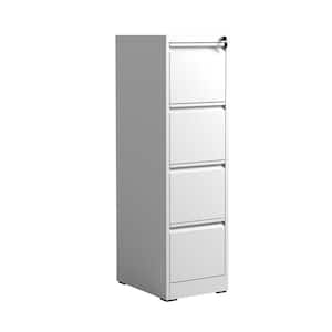 14.96 in. W x 17.72 in. D x 52.40 in. H in White Assembled Flex Wall Cabinet with 4 Drawer