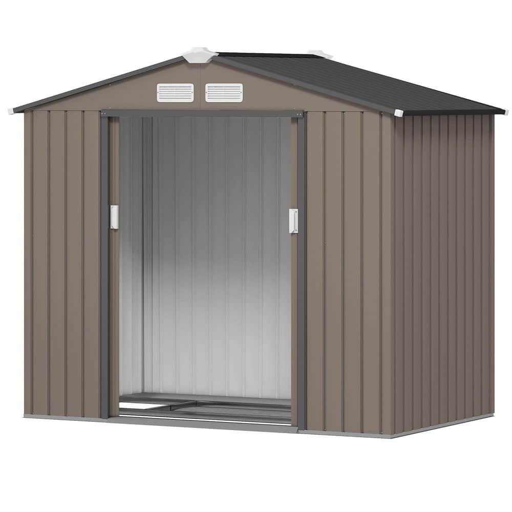 7 ft. W x 4 ft. D Metal Shed with Lockable Double Doors and Sloped Roof for Outdoor Storage (28 sq. ft.) price history on PriceWatchPro