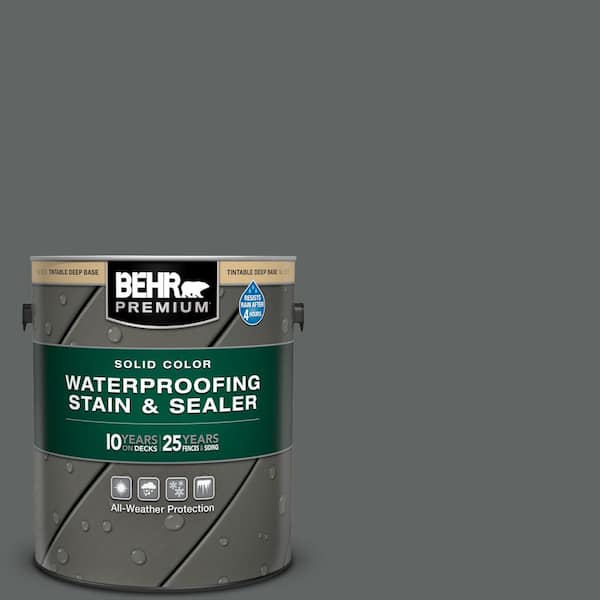 BEHR PREMIUM 1 gal. #BXC-41 Charcoal Solid Color Waterproofing Exterior Wood Stain and Sealer
