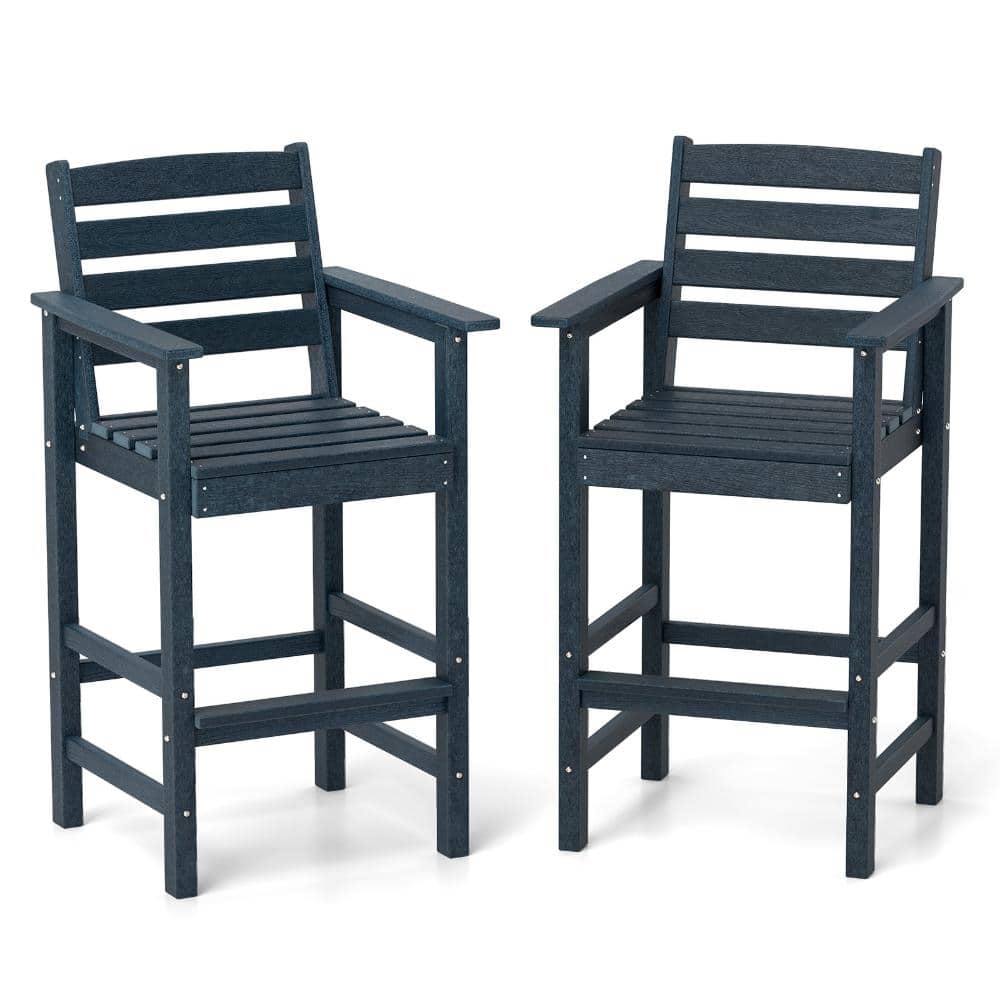Set of 2 HDPE Adirondack Bar Chairs with Wide Armrests, Footrests and 330 lb. Capacity, Navy price history on PriceWatchPro