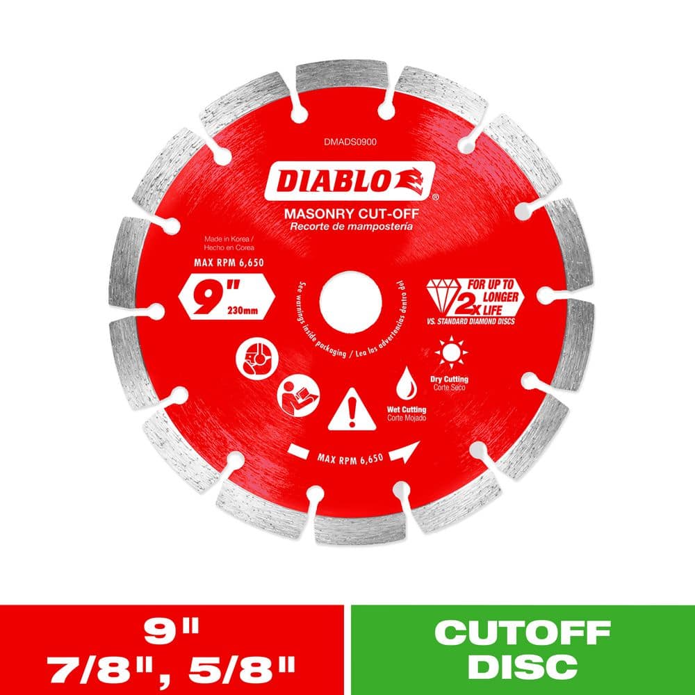 DIABLO 9 in. Diamond Segmented Cut-Off Discs for Masonry DMADS0900