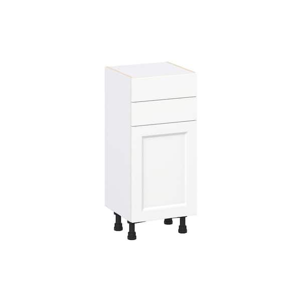 J COLLECTION Laramie 15 in. W x 14 in. D x 34.5 in. H Assembled Base Kitchen Cabinet in Painted Bright White with 2 Drawers