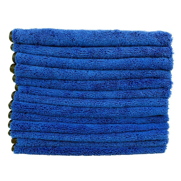 Zwipes Ultra-Large Premium Absorbent Microfiber Drying Towel, Plush and Lint -Free Cloth in Blue (13-Pack) 606-13 - The Home Depot