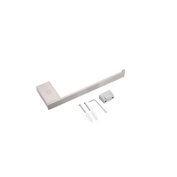 Timeless Home 3-Piece Bath Hardware Set with Toilet Paper Holder and Towel Rods in Brushed Nickel