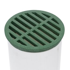 4 in. Plastic Round Drainage Grate in Green