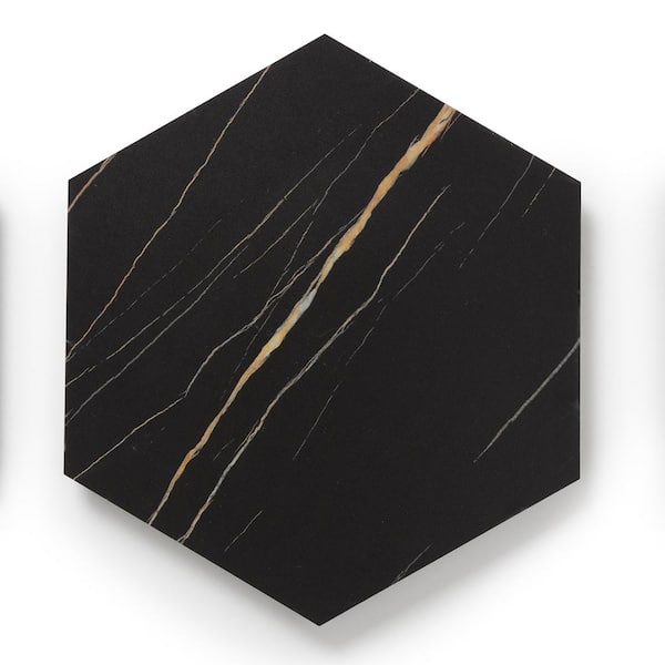 Lucida Surfaces MosaiCore Noir 28 MIL x 12 in. W x 10 in. L Glue Down Waterproof Vinyl Tile Flooring (12.3 sqft/case)