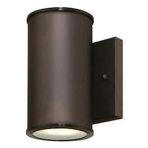 Mayslick 1-Light Oil Rubbed Bronze Outdoor Integrated Wall Lantern Sconce Cylinder