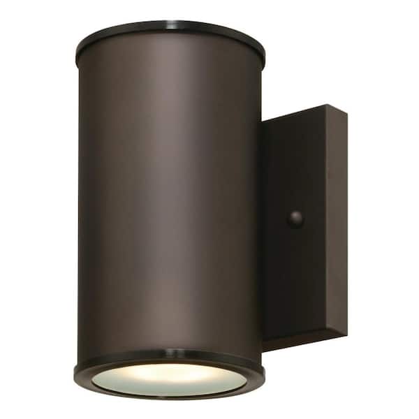 Westinghouse Mayslick 1-Light Oil Rubbed Bronze Outdoor Integrated Wall Lantern Sconce Cylinder