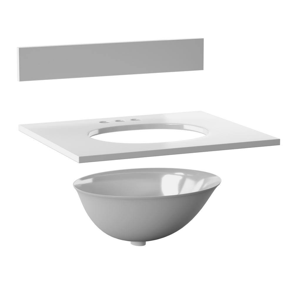 Canyon Lake Pine 36" Single Bathroom Vanity with White Stone Top