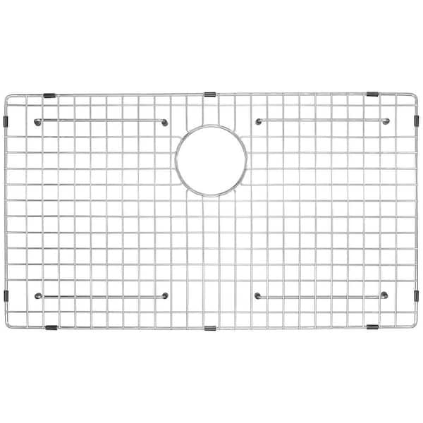 29.57 in. x 16.57 in. Rear Drain Heavy-Duty Stainless Steel Sink Grid