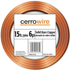 15 ft. 6-Gauge Solid SD Bare Copper Grounding Wire