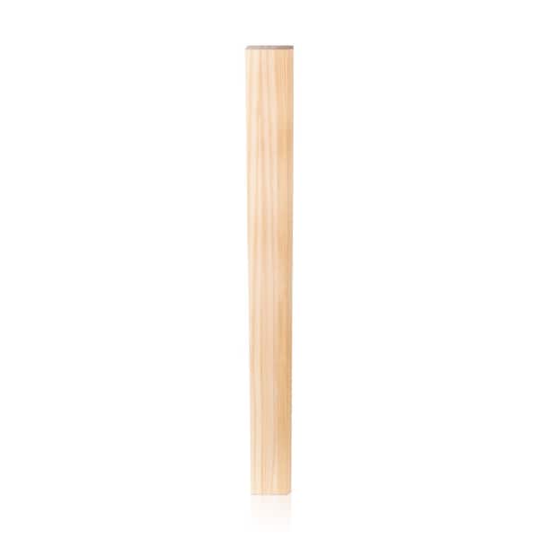 Craftsman Square Table Leg with Chamfer 35 in. H x 3.25 in. Dia. Unfinished Pine Wood, DIY Home Furniture Decor