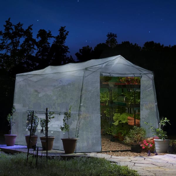 7 ft. x 8.5 ft. Clear Pop-Up Walk-in Greenhouse with Roll-Up Windows and Zippered Door
