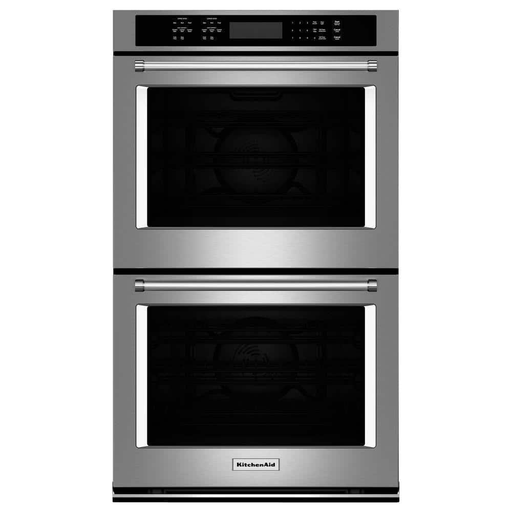 Stainless Steel Kitchenaid Double Electric Wall Ovens Kode500ess 64 1000 