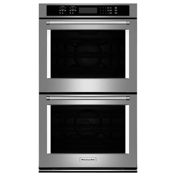 Kitchenaid 30 In Double Electric Wall Oven Self Cleaning With Convection Stainless Steel Kode500ess - Best 30 Inch Electric Double Wall Ovens