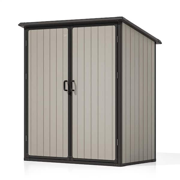 Patiolife 57 in. W x 32.7 in. D x 68.9 in. H Outdoor Storage Cabinet with Adjustable Shelves and Lockable Doors