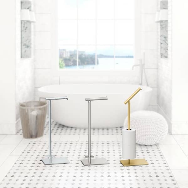 Gatco Bathroom Essentials Satin Nickel Freestanding Spring-loaded