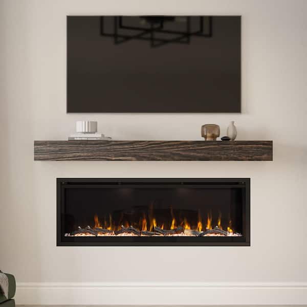 Modern Ember Aerus 50 in. Wall-Mounted Smart Electric Fireplace Heater with Multi-Color Flames, Remote, 5000 BTU, Wi-Fi Control