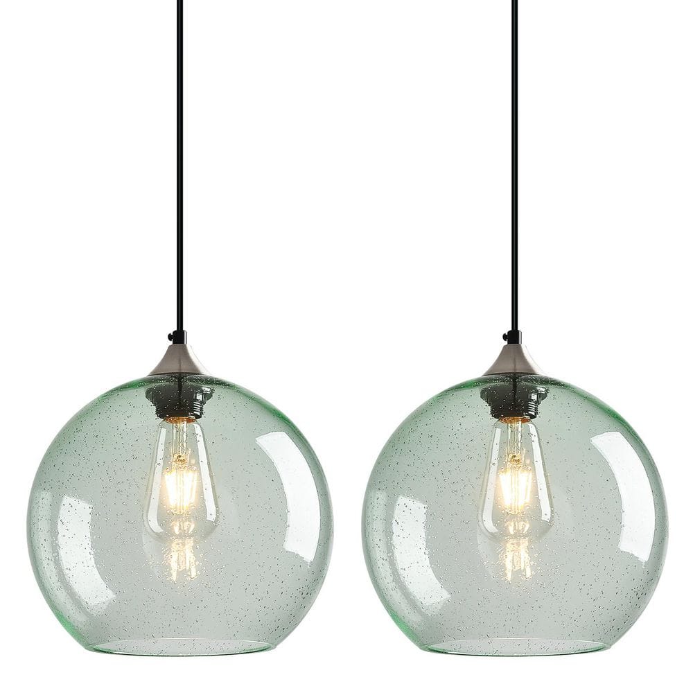 Home Lighting ‎60 Watts 1 Light 9. 84in Light Green Glass Pendant Light for Kitchen Island, No Bulbs Included, 2Pack price history on PriceWatchPro