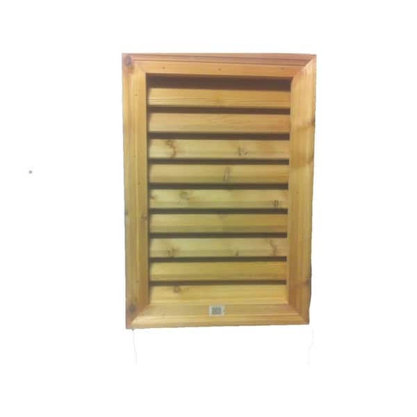 Al's Millworks 16 in. x 24 in. Rectangular Wood Built-in Screen Gable Louver Vent