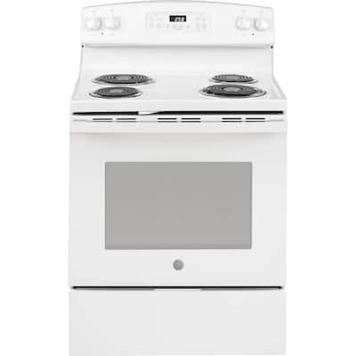 30 in. 5.3 cu. ft. Electric Range with Self-Cleaning Oven in White