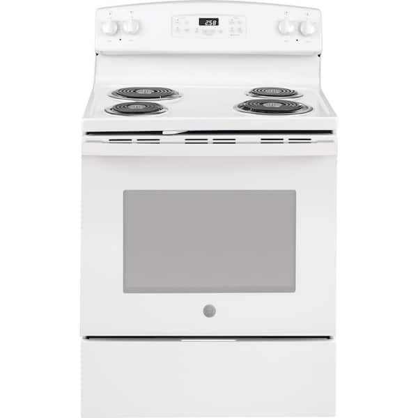 GE 30 in. 4 Element Freestanding Electric Range in White with Standard Cooking