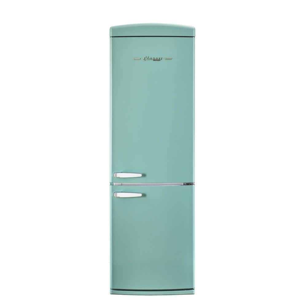 Unique Appliances Classic Retro 23.8 in 11.7 cu. ft. Frost Free Retro Bottom Freezer Refrigerator in Ocean Mist Turquoise, ENERGY STAR