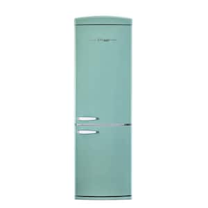 Classic Retro 23.8 in 11.7 cu. ft. Frost Free Retro Bottom Freezer Refrigerator in Ocean Mist Turquoise, ENERGY STAR