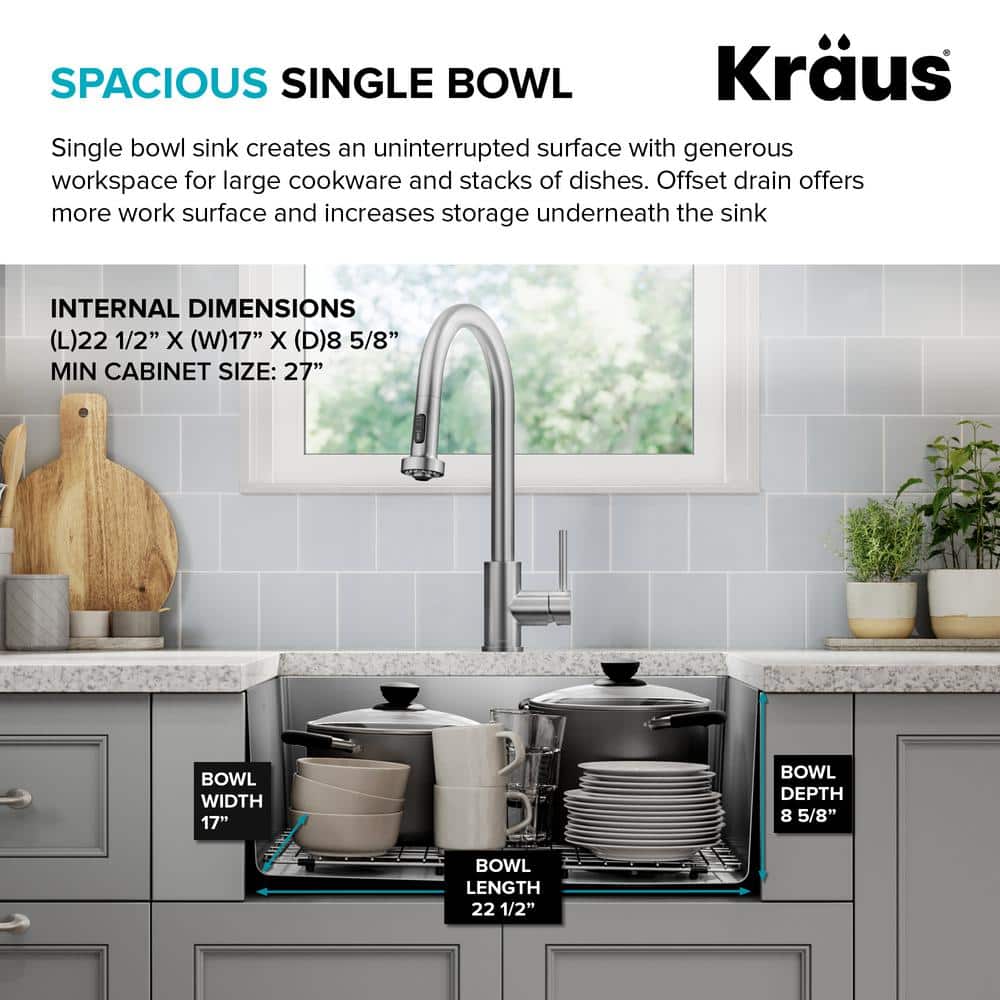 Fairlane 25-Inch Satin Stainless Steel Undermount Kitchen Sink