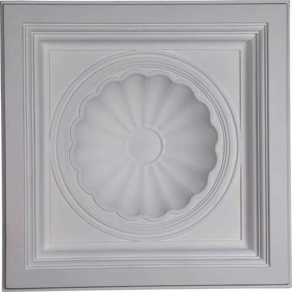 Ekena Millwork 2 ft. x 2 ft. Glue Up or Nail Up Polyurethane Ceiling Tile in White