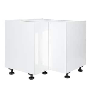 Quick Assemble Modern Style, White Gloss 36 in. Lazy Susan Base Kitchen Cabinet (36 in. W x 24 in. D x 34.50 in. H)