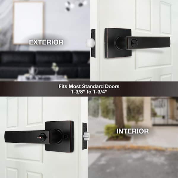 Defiant Westwood Aged Bronze Keyed Entry Door Handle with Square