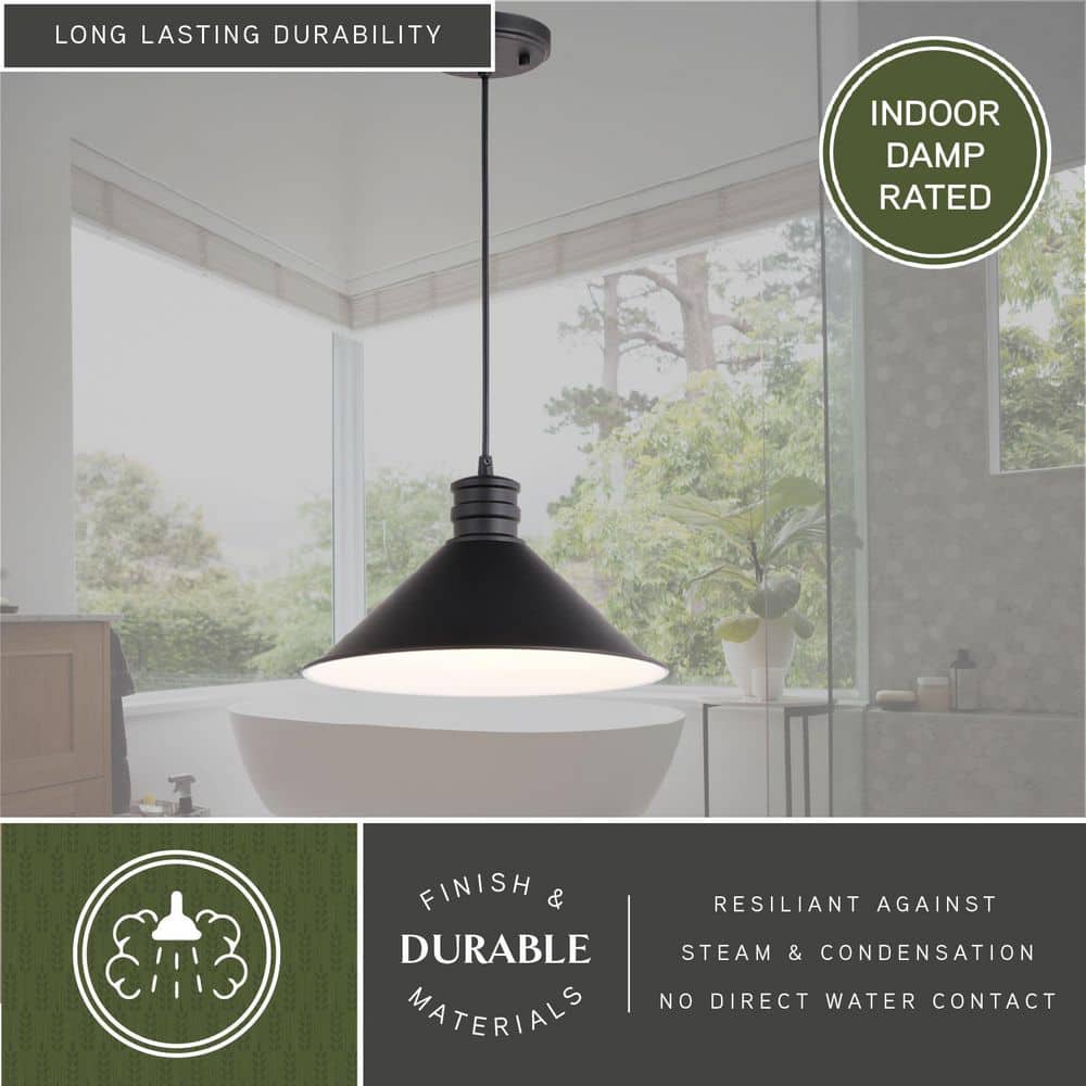 Akron 12" Matte White Interior Industrial Cone Pendant Light